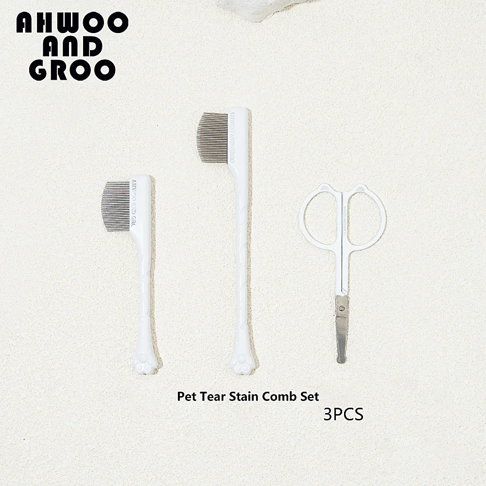 Haustier-Pflegeset 4-teilig - Kamm, Zahnbürste, Schere, Nagelknipser für Hunde & Katzen