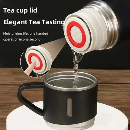 Termo de acero inoxidable de 500 ml con aislamiento al vacío para café y té.