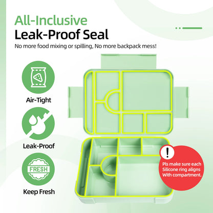 Fiambrera Bento de 1330 ml - A prueba de fugas con compartimentos para la oficina y la escuela