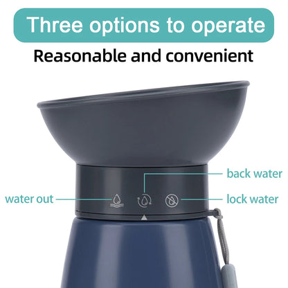 Botella de agua portátil para perros de 600 ml: bebedero de viaje para perros y gatos