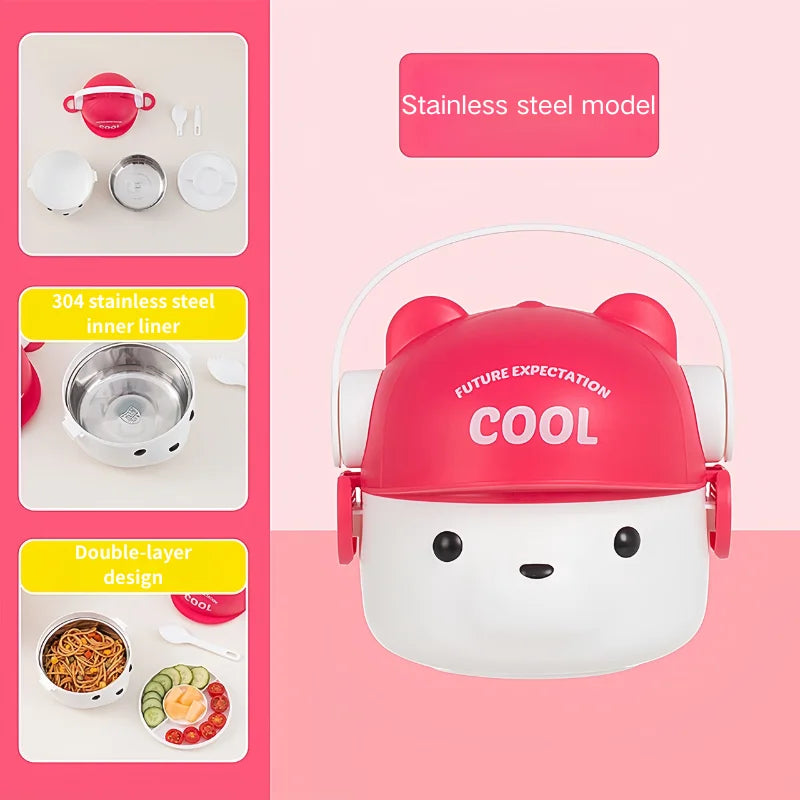 Lonchera de acero inoxidable 304 - A prueba de fugas y apta para microondas para la escuela