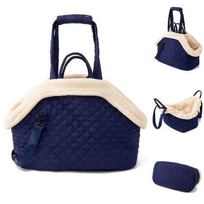 Pet Handbag for Cats - Quilted Shoulder Bag for Autumn &amp; Winter