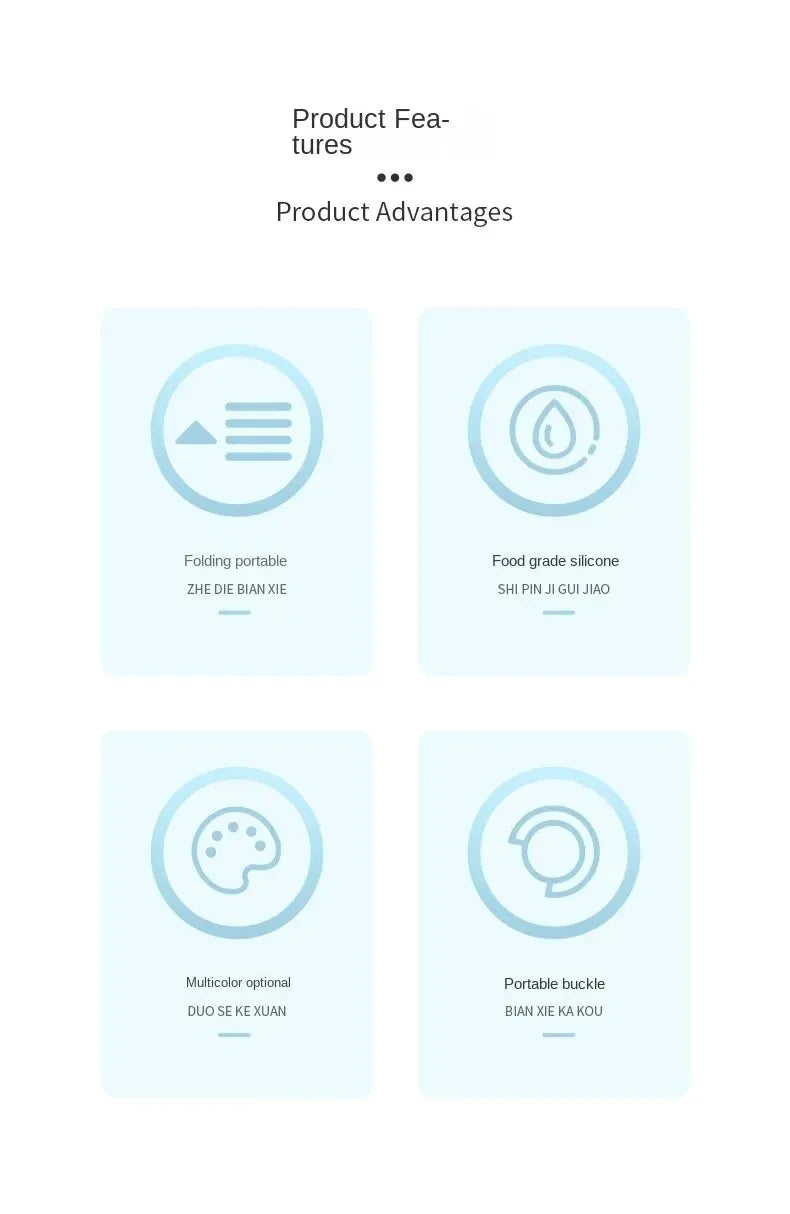 Foldable silicone water bottle - BPA-free &amp; portable for outdoor activities &amp; hiking