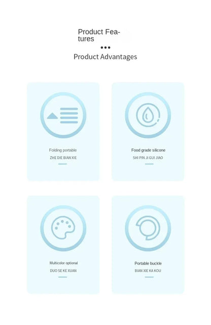 Foldable silicone water bottle - BPA-free &amp; portable for outdoor activities &amp; hiking