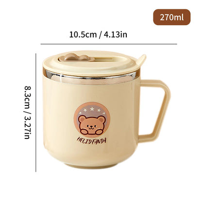 Capybara Kinder Trinkbecher 270ml - Doppelwandiger Edelstahl mit Strohhalm