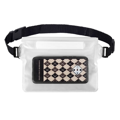 Bolsa impermeable sellada de tres capas con cintura ajustable para pantalla táctil para protección subacuática, natación en la playa, remo y iPhone.