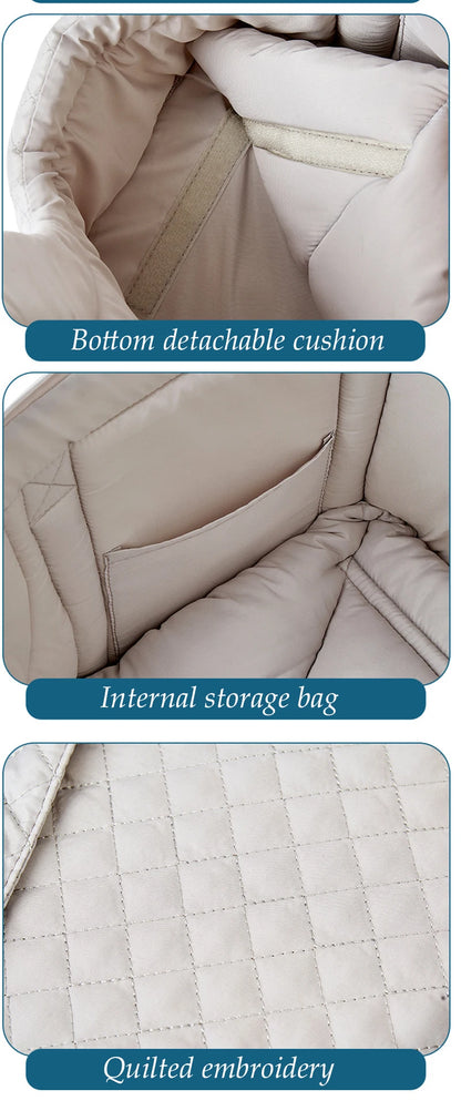 Pet Handbag for Cats - Quilted Shoulder Bag for Autumn &amp; Winter