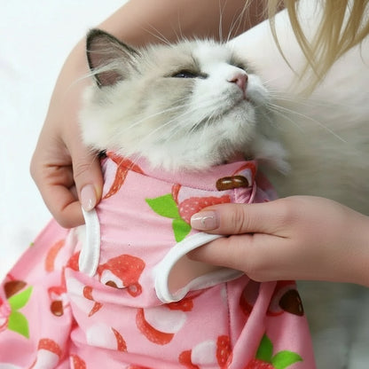 Anti-Leck-OP-Anzug für Hunde & Katzen – Bequemer Genesungsbody aus Baumwolle, atmungsaktiv und waschbar