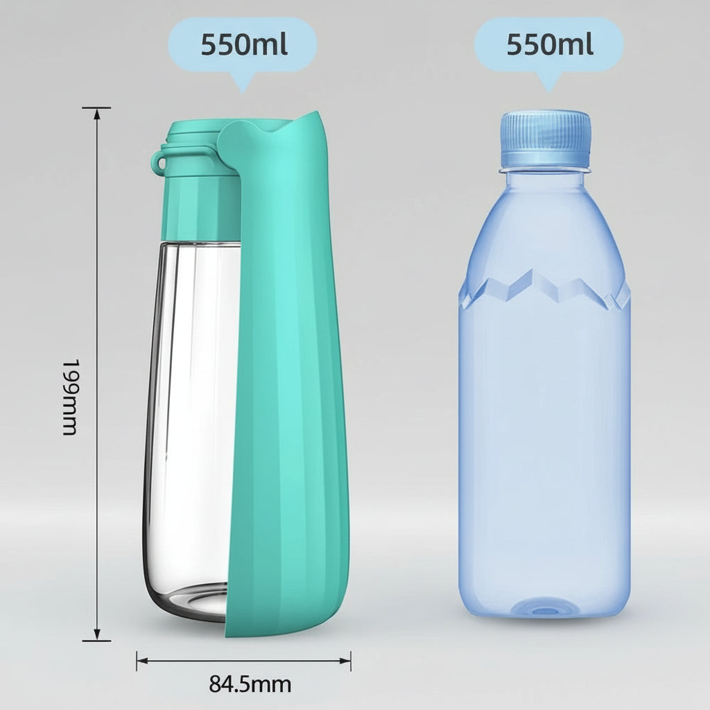 Portable Hundetrinkflasche 550 ml – Faltbar, Auslaufsicher & Ideal für Outdoor-Aktivitäten
