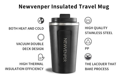 Taza térmica de acero inoxidable de 510 ml con pantalla LED de temperatura: a prueba de fugas para llevar.