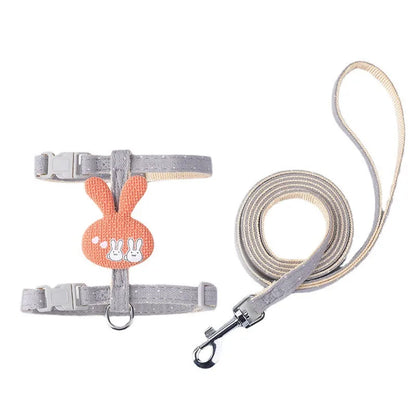 Adjustable cat harness with leash – cartoon design for kittens &amp; puppies