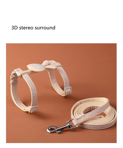 Adjustable cat harness with leash – cartoon design for kittens &amp; puppies