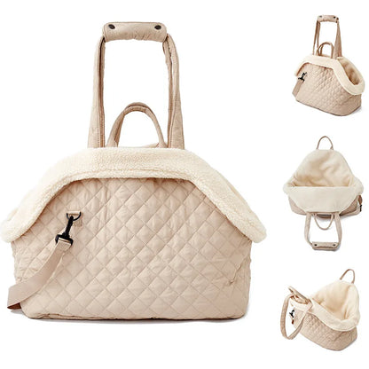Pet Handbag for Cats - Quilted Shoulder Bag for Autumn &amp; Winter