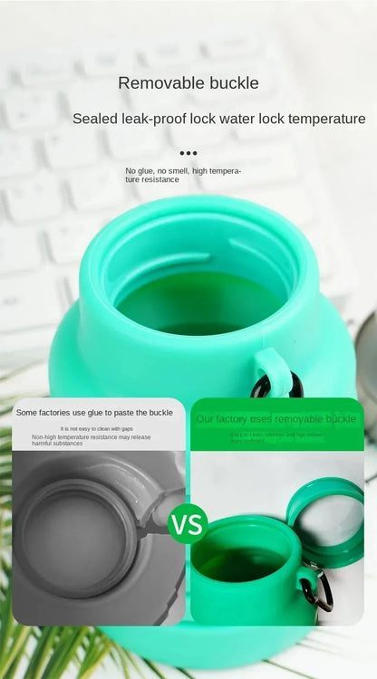 Foldable silicone water bottle - BPA-free &amp; portable for outdoor activities &amp; hiking