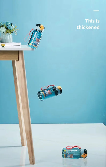 Kinder Trinkflasche 400ml mit Strohhalm - Auslaufsicher & BPA-frei