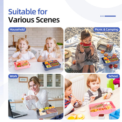 Fiambrera Bento de 1330 ml - A prueba de fugas con compartimentos para la oficina y la escuela