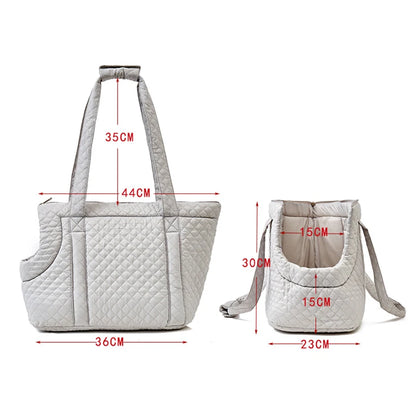 Pet Handbag for Cats - Quilted Shoulder Bag for Autumn &amp; Winter