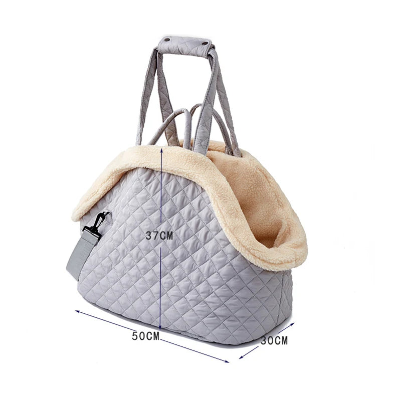 Pet Handbag for Cats - Quilted Shoulder Bag for Autumn &amp; Winter