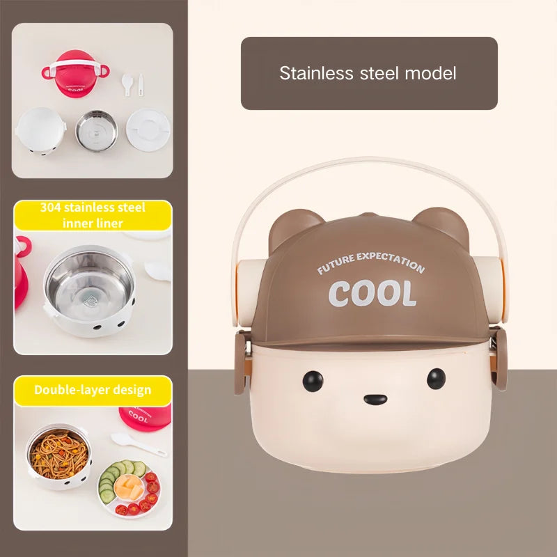 Lonchera de acero inoxidable 304 - A prueba de fugas y apta para microondas para la escuela