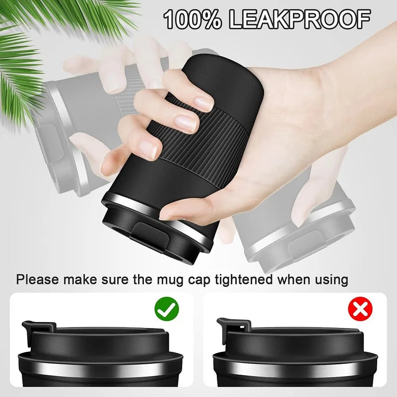 Stainless steel coffee mug 500ml to go – leak-proof &amp; insulated thermal mug