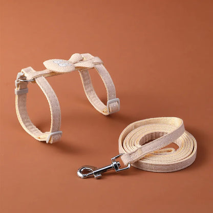 Adjustable cat harness with leash – cartoon design for kittens &amp; puppies