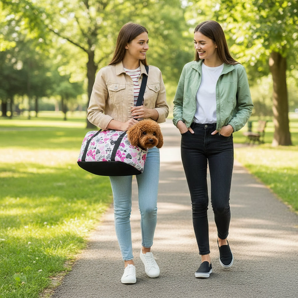 Portable Pet Sling Bag für Kleine Hunde & Katzen – Atmungsaktive Schultertasche mit Watermelon-Design