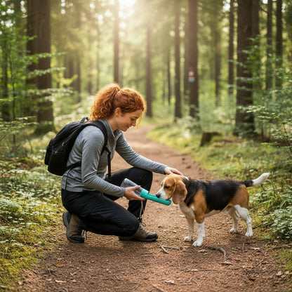 Portable Hundetrinkflasche 550 ml – Faltbar, Auslaufsicher & Ideal für Outdoor-Aktivitäten