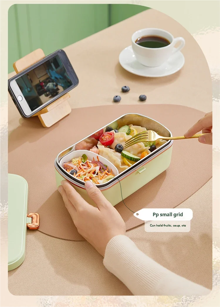 Electric stainless steel lunchbox - insulated food container for office &amp; on the go