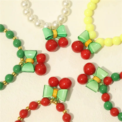 Collar de perlas para mascotas: hecho a mano, diseño de cereza para perros y gatos.