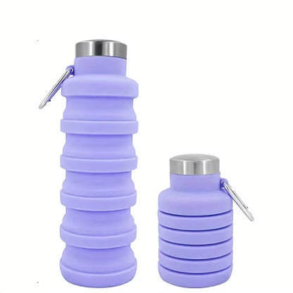 Foldable silicone water bottle - BPA-free &amp; portable for outdoor activities &amp; hiking