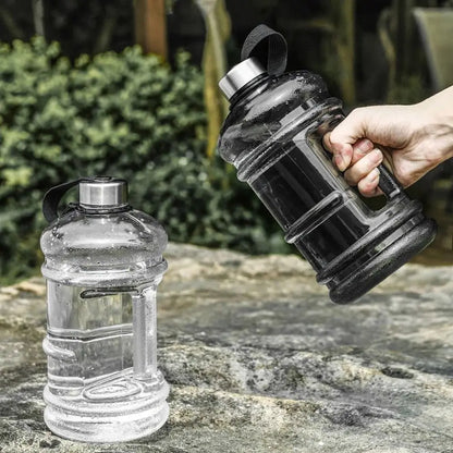 2L Sports Water Bottle - Large Drinking Bottle with Handle for Gym &amp; Training