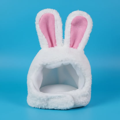 Katzen & kleine Hunde – Plüsch-Hasenohren Mütze, verstellbar
