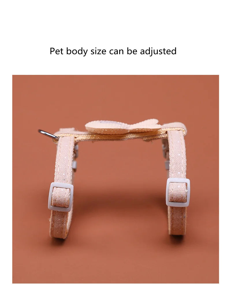 Adjustable cat harness with leash – cartoon design for kittens &amp; puppies