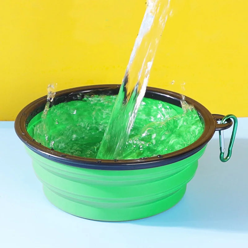 Comedero/botella de agua para perros de 1 l: plegable y portátil para llevar.