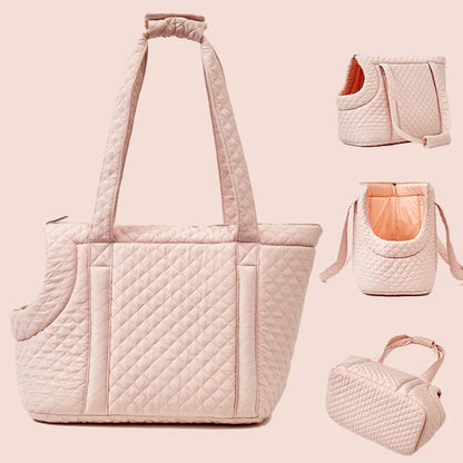 Pet Handbag for Cats - Quilted Shoulder Bag for Autumn &amp; Winter
