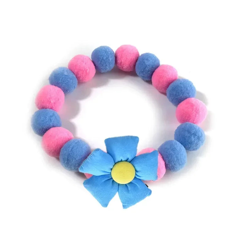 Dog Accessories Hair Ball Pet Collar Dog Necklace Cat Bib Cute Ball Pet Neckerchief for Photography Pet Collar Puppy Scarf