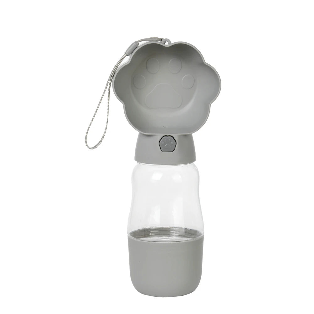 2-in-1 Hunde Wasserflasche mit Futterbehälter – Tragbare Auslaufsichere Outdoor Trinkflasche für Hunde & Katzen