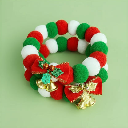 Weihnachtliches Haustier-Halsband mit Glöckchen – Verstellbarer Weihnachtskragen für Hunde & Katzen
