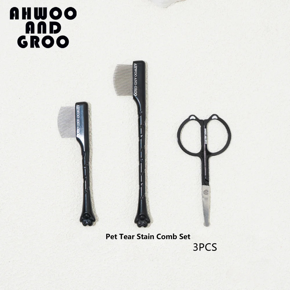 Haustier-Pflegeset 4-teilig - Kamm, Zahnbürste, Schere, Nagelknipser für Hunde & Katzen