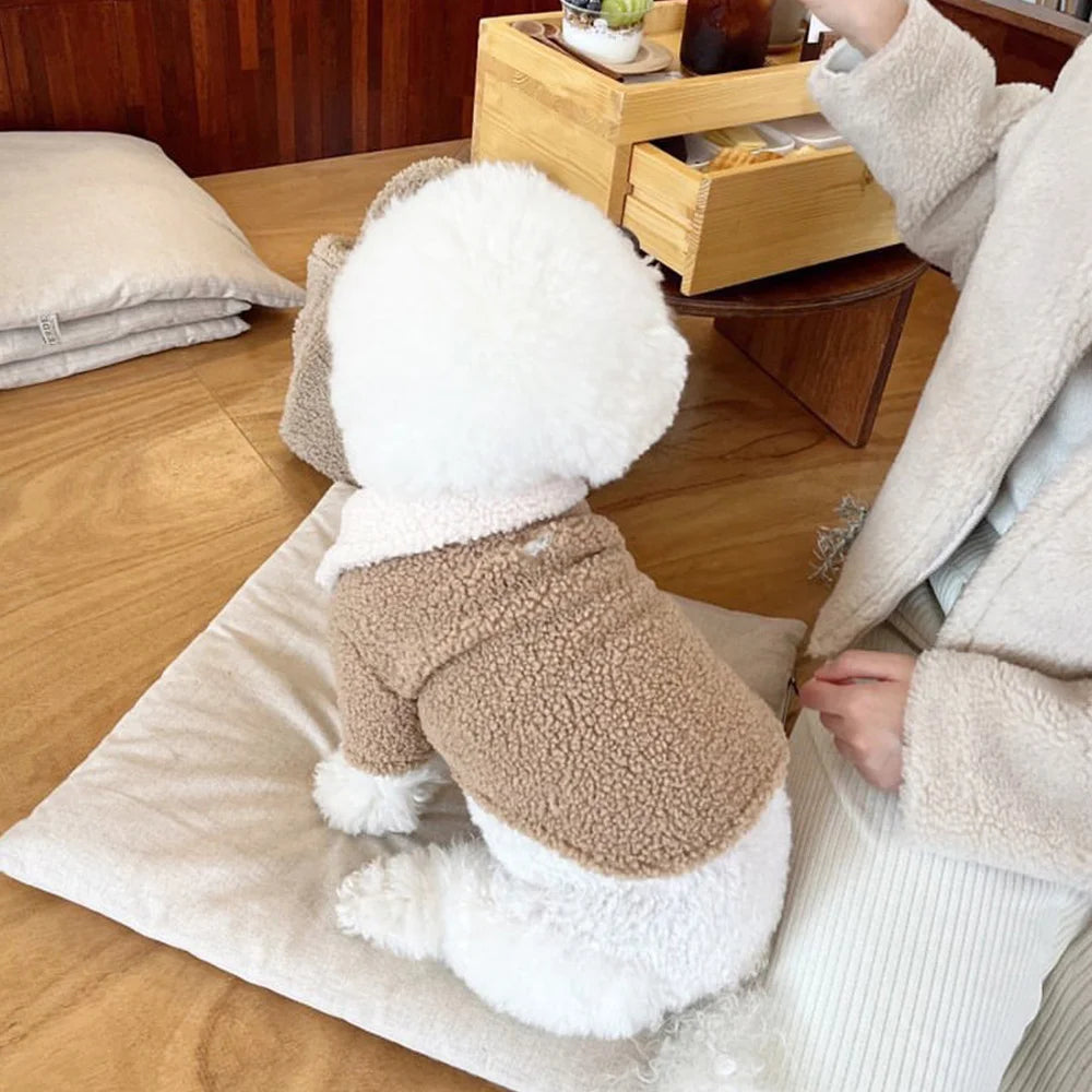 Wärmender Hundemantel mit Fellkragen – kuscheliger Wintermantel für kleine & mittelgroße Hunde