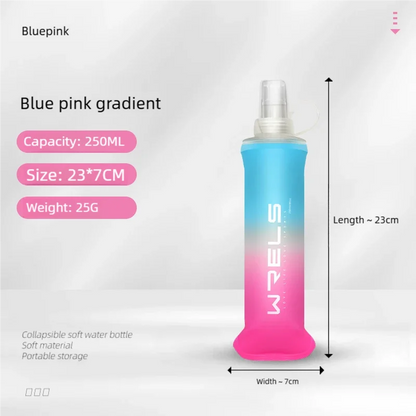 Botella plegable deportiva de TPU de 250 ml/500 ml - Ultraligera para correr, maratones y actividades al aire libre - 8 colores