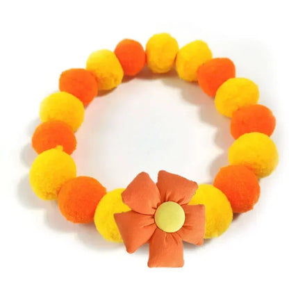 Dog Accessories Hair Ball Pet Collar Dog Necklace Cat Bib Cute Ball Pet Neckerchief for Photography Pet Collar Puppy Scarf