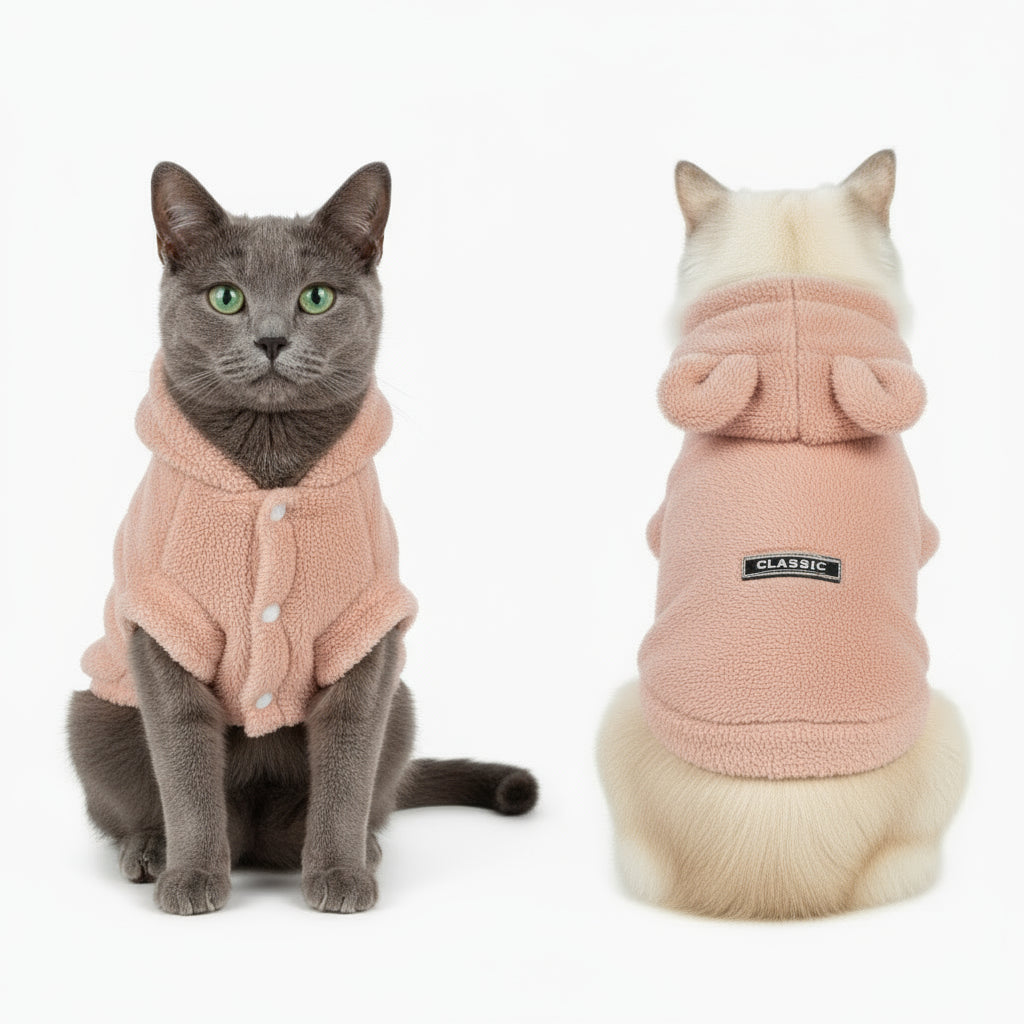 Warm Cat Clothes Winter Pet Puppy Kitten Coat Jacket For Small Medium Dogs Cats Chihuahua Yorkshire Clothing Costume Pink S-2XL
