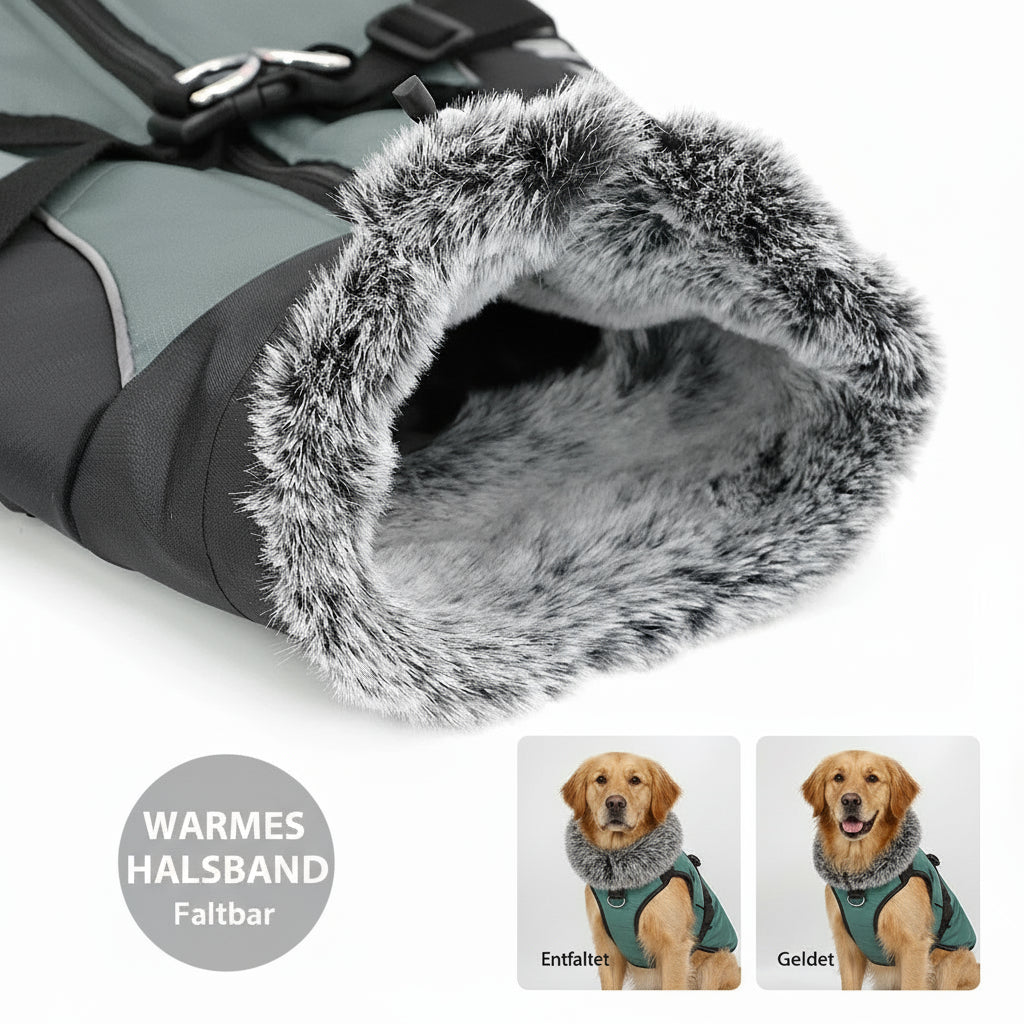 Wasserdichter Wintermantel für große Hunde – mit Geschirr, warm & winddicht