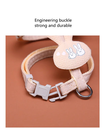 Adjustable cat harness with leash – cartoon design for kittens &amp; puppies