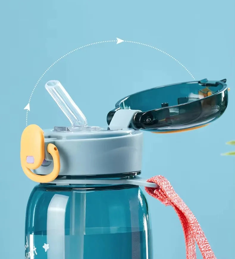 Kinder Trinkflasche 400ml mit Strohhalm - Auslaufsicher & BPA-frei