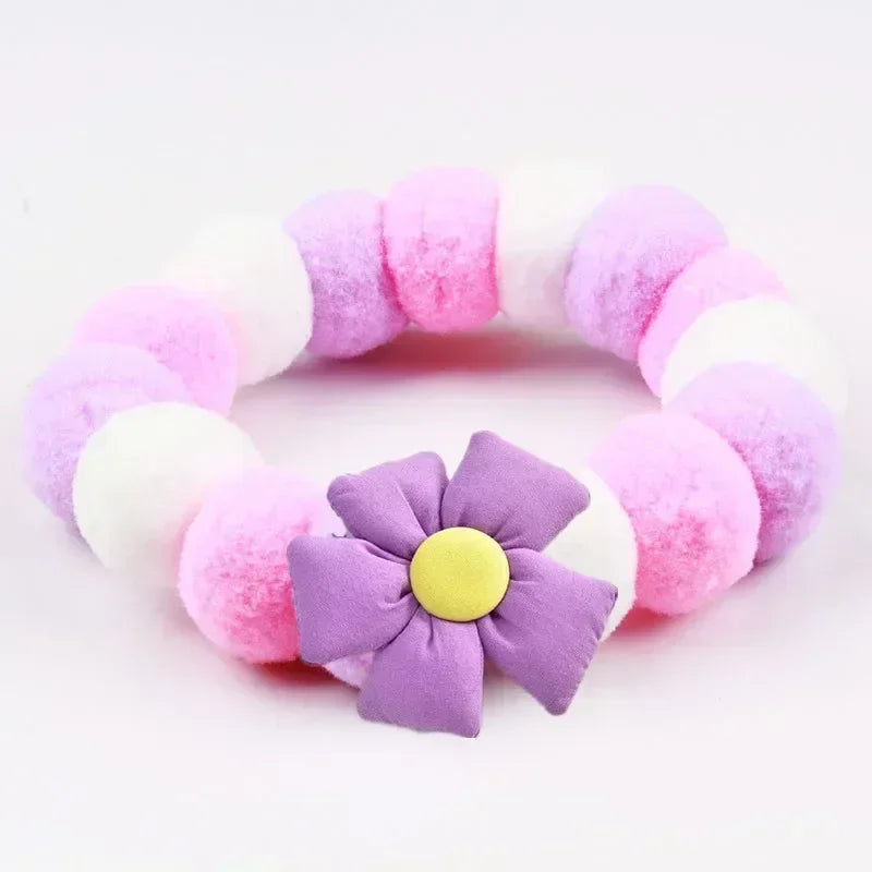 Dog Accessories Hair Ball Pet Collar Dog Necklace Cat Bib Cute Ball Pet Neckerchief for Photography Pet Collar Puppy Scarf