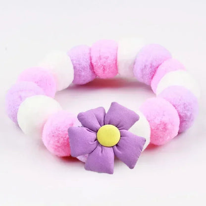Dog Accessories Hair Ball Pet Collar Dog Necklace Cat Bib Cute Ball Pet Neckerchief for Photography Pet Collar Puppy Scarf