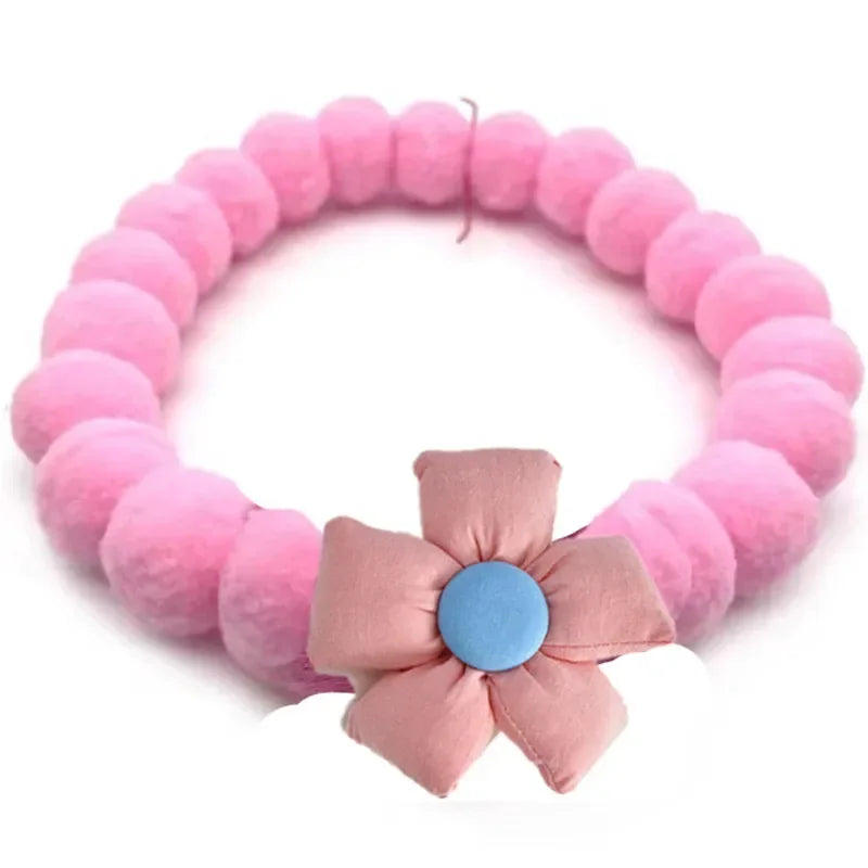 Dog Accessories Hair Ball Pet Collar Dog Necklace Cat Bib Cute Ball Pet Neckerchief for Photography Pet Collar Puppy Scarf