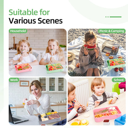 Fiambrera Bento de 1330 ml - A prueba de fugas con compartimentos para la oficina y la escuela